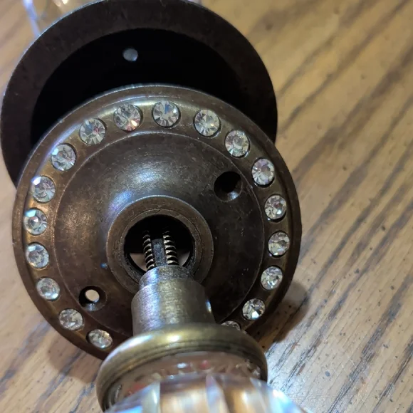Crystal and Bronze Door Knob With Crystal And Sparkle - Picture 2 of 3